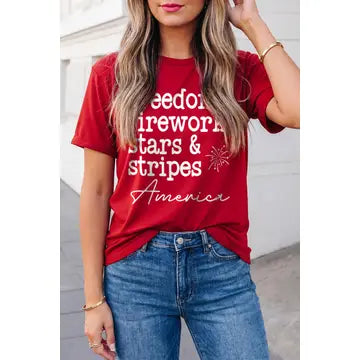 American Patriotic Slogan Graphic T Shirt