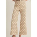 66 Polka Dot Frayed Edge Wide Leg High Waist Jeans