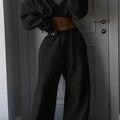Cozy Cropped Hoodie and Sweatpants Set