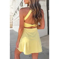 Solid Backless Tank Top Mini Dress