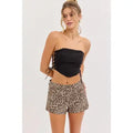 Leopard Mid Rise Shorts