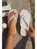 Polka Dot Contrast Low Heel Platform Flip Flops Slippers