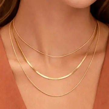 18K Gold Plated Waterproof Stainless Steel Chain Necklace
