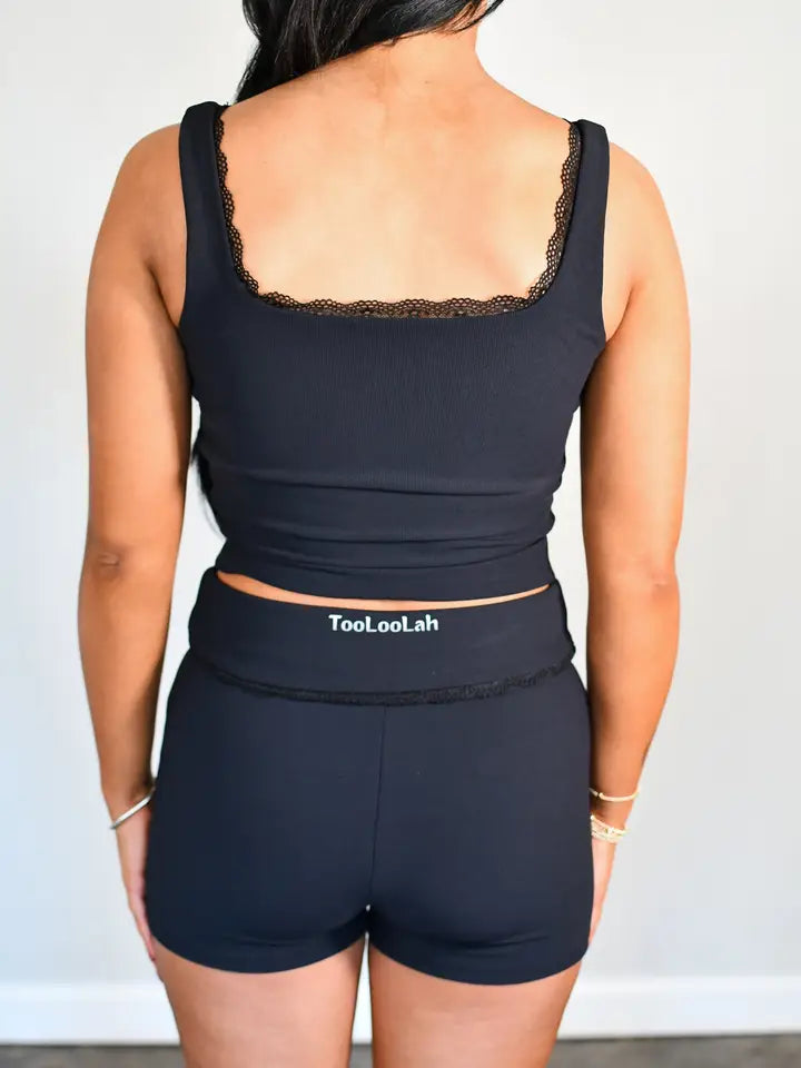 Luxe Lace Tank - Black